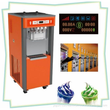 Single Phase Soft Serve Frozen Ice Cream Yogurt Making Machine With Counting Display, 36 Liters Per Hour